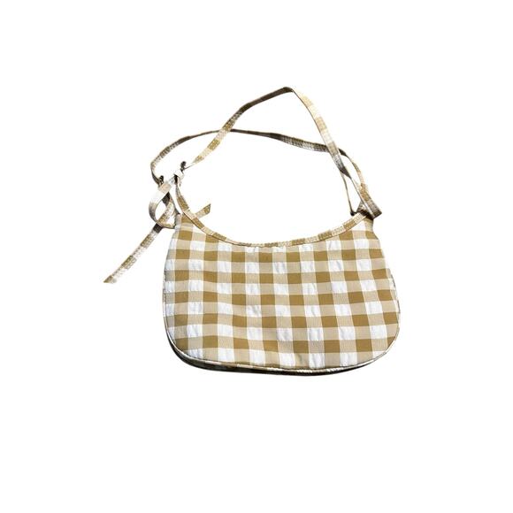 Zara Tan and White Gingham Small Shoulder Bag - Picture 2 of 6